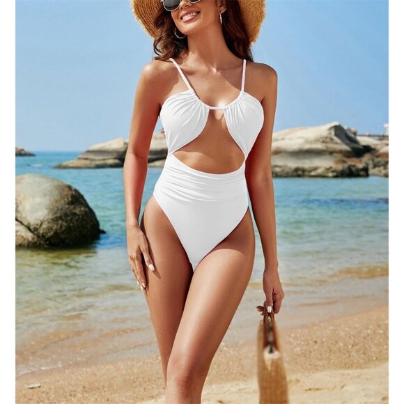 Blooming Jelly Women's MEDIUM Orange One Piece Swimsuit Tummy Control NEW! - Picture 5 of 7